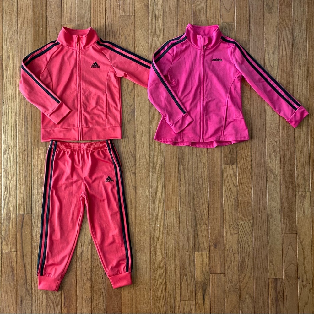 ADIDAS girls tracksuit set & jacket